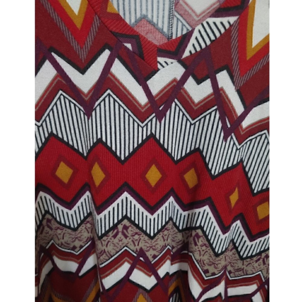 Women's Flare Bottom Tunic with Aztec Print EUC Size L X/L - Picture 5 of 7